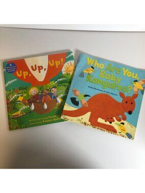 Set Of 2 Barefoot Books Up Up Up & Who Are You Baby Kangaroo? Childrens Stories